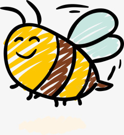 黄色微笑可爱蜜蜂素材