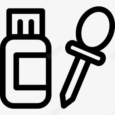 墨水瓶和滴管图标图标