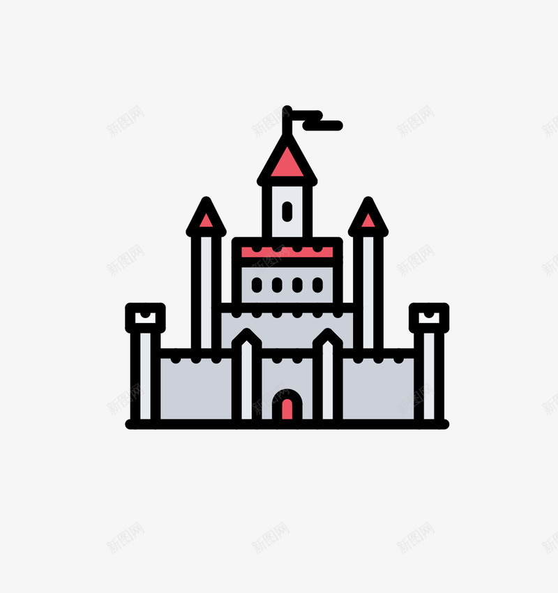 城堡可爱童话图标png_新图网 https://ixintu.com 可爱 城堡 小型 小巧 故事 旗帜 童话 童话故事图标 飘扬