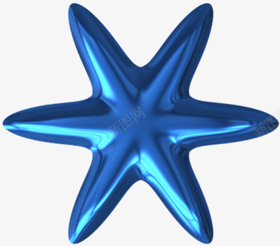 蓝色六角星气球png免抠素材_新图网 https://ixintu.com 可爱 气球 海星 童趣 蓝色 装饰