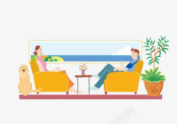 红毯上的男女坐在沙发上的男女高清图片