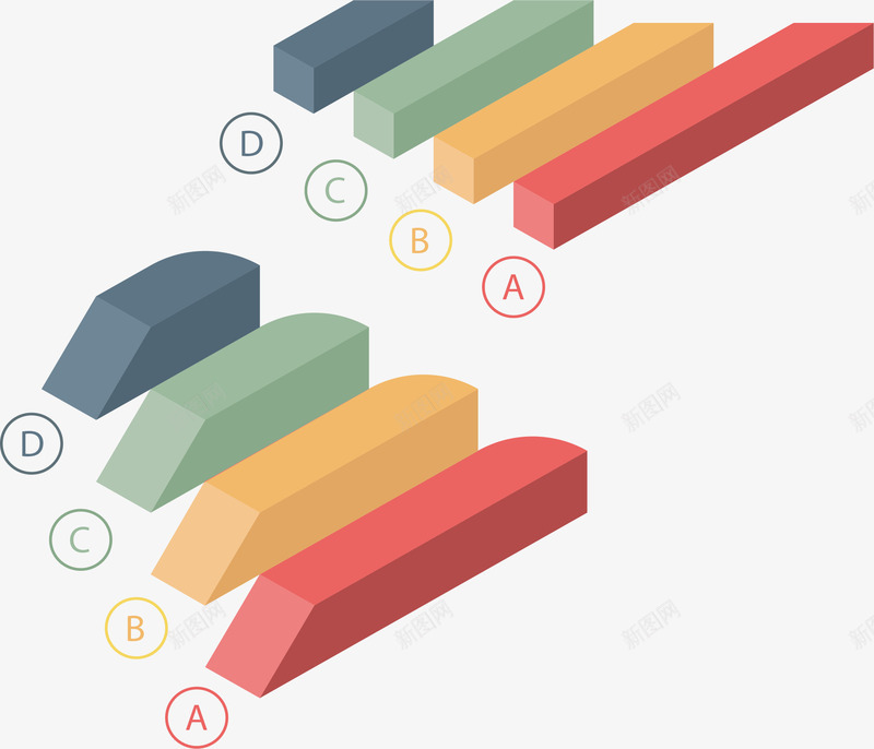 立方体柱形图png免抠素材_新图网 https://ixintu.com 几何 分类 条形图 柱形图 矢量素材