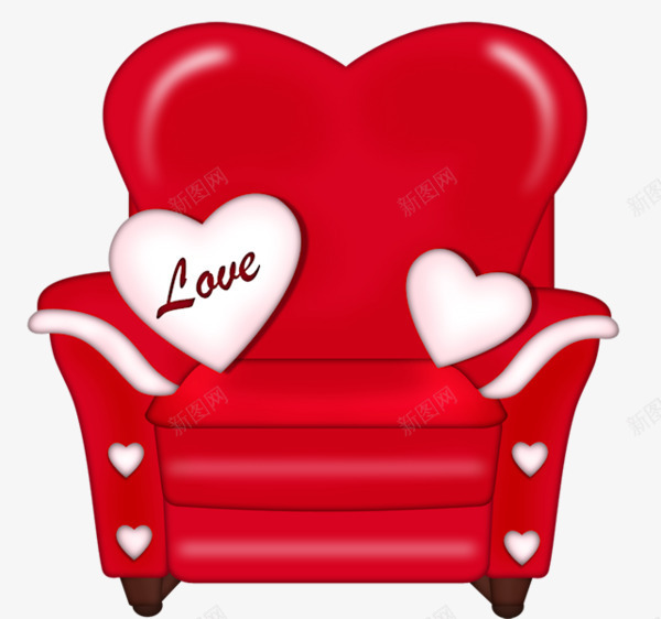 卡通心形抱枕红色沙发png免抠素材_新图网 https://ixintu.com 卡通红色 沙发 沙发卡通 沙发红色 红色卡通