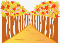 秋季枫林手绘秋季枫林矢量图高清图片