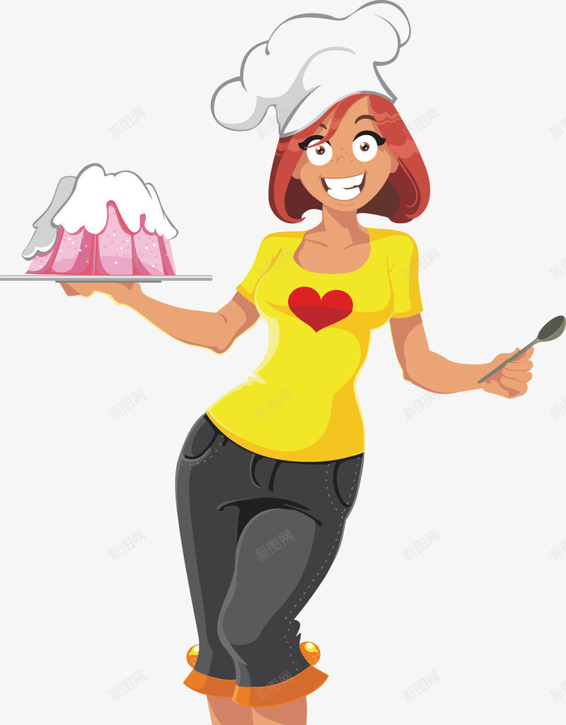 做甜品的女厨师矢量图ai免抠素材_新图网 https://ixintu.com 人物 厨娘 女厨师 甜品 矢量图 美女厨娘