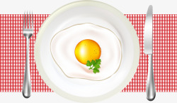 盘格子西餐煎鸡蛋高清图片