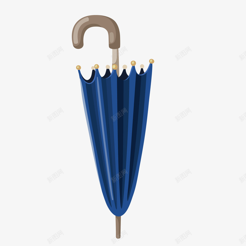 卡通深蓝色的雨伞矢量图ai免抠素材_新图网 https://ixintu.com 下雨天 创意 卡通 深蓝色 雨伞设计 雨具 矢量图