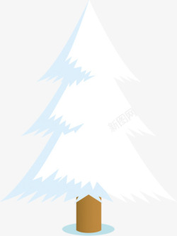 扁平风格创意合成白色的圣诞树造型素材