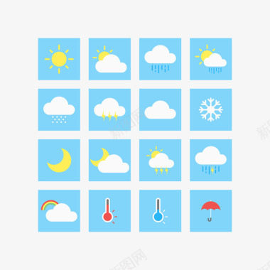 正方形的天气预报图标图标