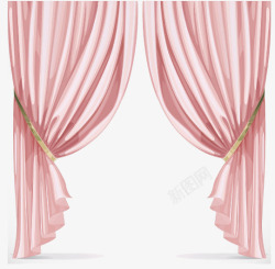 粉红色窗帘素材