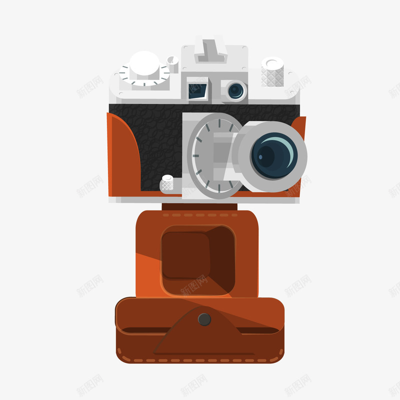 红色复古卡通相机png免抠素材_新图网 https://ixintu.com 卡通相机 数码产品 红色相机 背景装饰
