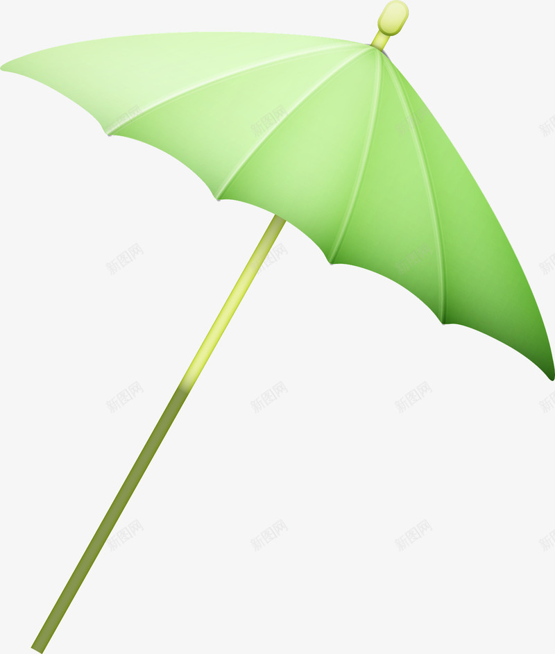 手绘绿色小雨伞矢量图ai免抠素材_新图网 https://ixintu.com 手绘 绿色小雨伞 装饰 矢量图
