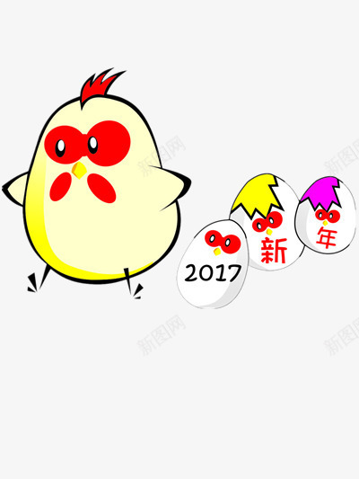 新年送祝福的小鸡png免抠素材_新图网 https://ixintu.com 动物 卡通 素材 节日