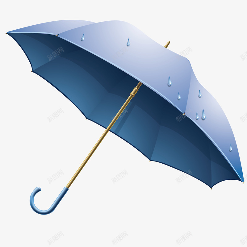 蓝色的雨伞矢量图ai免抠素材_新图网 https://ixintu.com 蓝色 遮雨 雨伞 矢量图