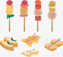 创意烤串特色食物矢量图高清图片