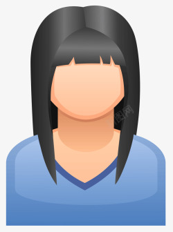 足球解说员长发女人图标高清图片