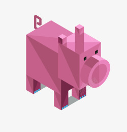 折纸猪矢量图素材