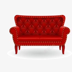 红色的双人沙发矢量图素材
