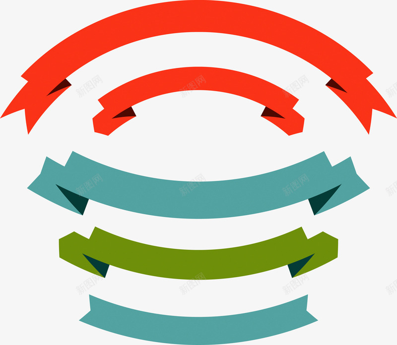 折纸飘带矢量图ai免抠素材_新图网 https://ixintu.com 彩带 折纸 飘带 矢量图