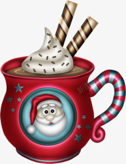圣诞咖啡杯卡通圣诞咖啡杯茶杯高清图片
