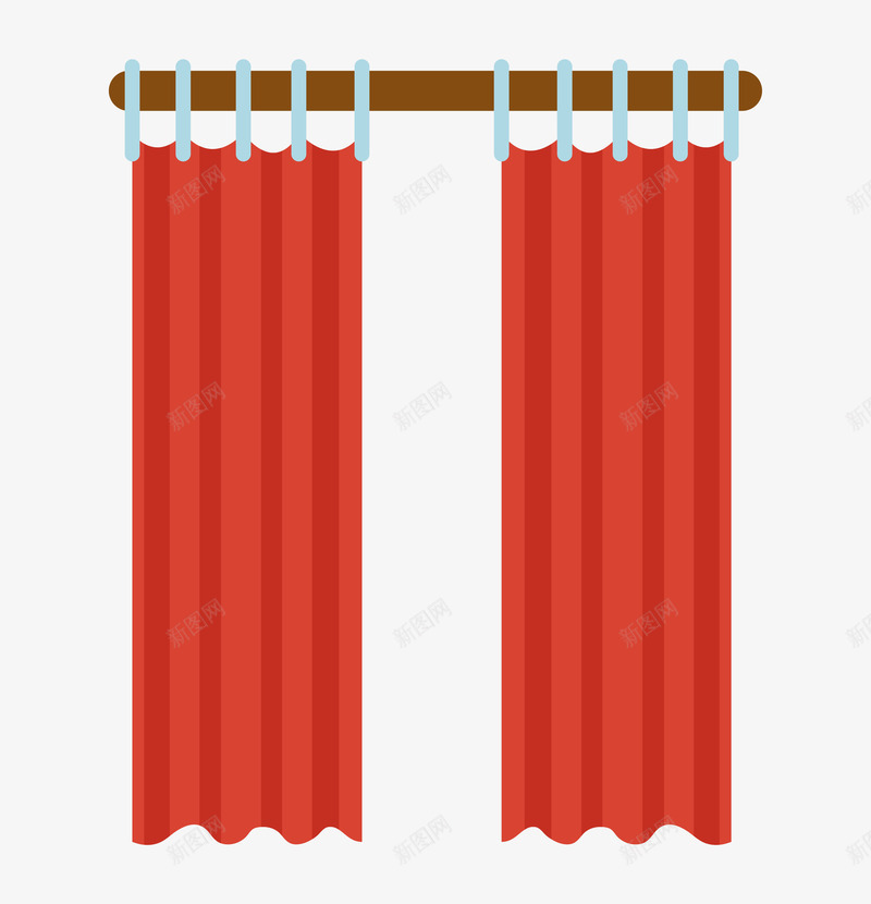 卡通手绘红色的窗帘png免抠素材_新图网 https://ixintu.com 创意 动漫动画 卡通 卡通窗帘 手绘 红色的窗帘