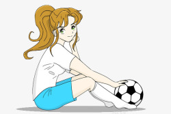 坐下的女人卡通足球美女高清图片