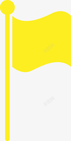 黄色的小旗黄色飘曳的旗子图标高清图片