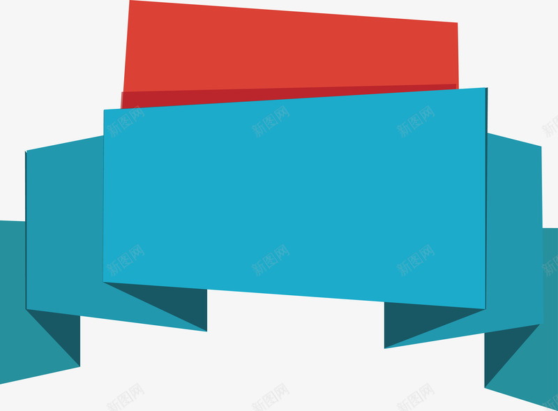 蓝色折纸标题框png免抠素材_新图网 https://ixintu.com 促销 折纸 折纸标题框 矢量png 蓝色折纸