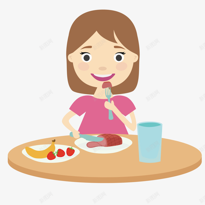 和家人吃西餐的女孩png免抠素材_新图网 https://ixintu.com 女孩 家人吃饭 西餐