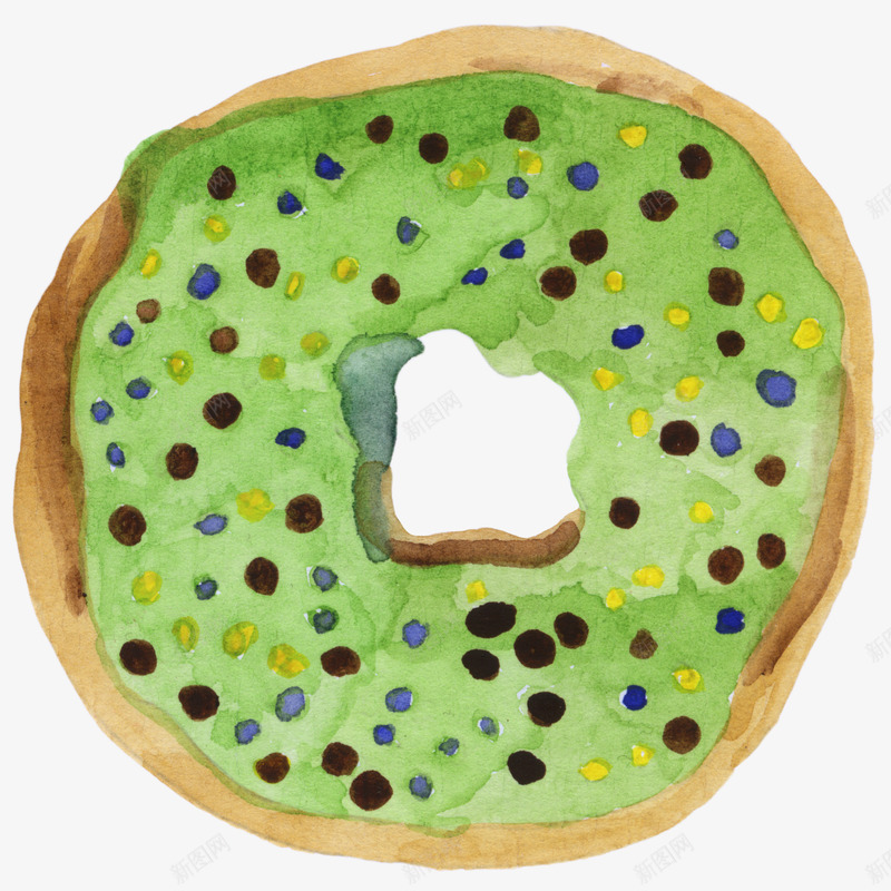绿色蛋糕西餐甜食甜甜圈png免抠素材_新图网 https://ixintu.com 甜甜圈 甜食 绿色 蛋糕 西餐