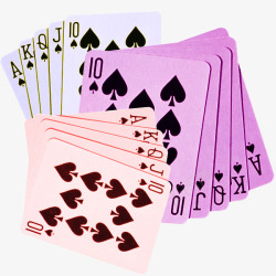 彩色纸牌实物彩色扑克牌高清图片
