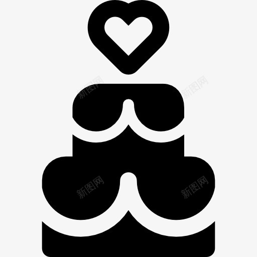 婚礼蛋糕装饰着心图标png_新图网 https://ixintu.com 婚礼甜品 爱的心 蛋糕 食品