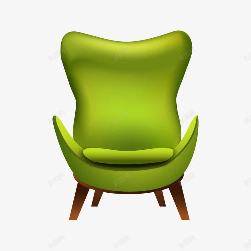 卡通绿色单人沙发png免抠素材_新图网 https://ixintu.com 创意沙发 单人沙发 卡通绿色单人沙发 手绘家具 手绘沙发 绿色沙发