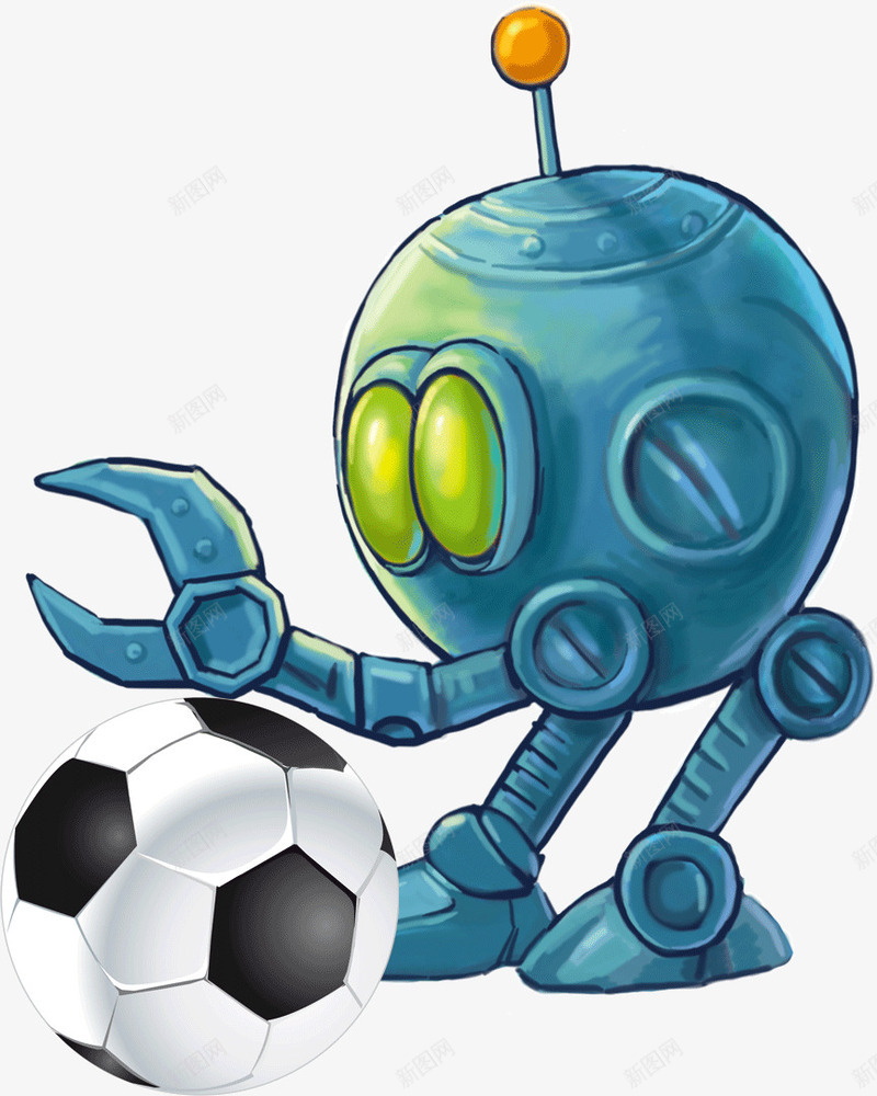 创意科技机器人足球png免抠素材_新图网 https://ixintu.com 创意 机器人 科技 足球