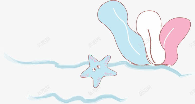 手绘珊瑚png免抠素材_新图网 https://ixintu.com AI 卡通 手绘 海星 海洋 珊瑚 粉色 蓝色