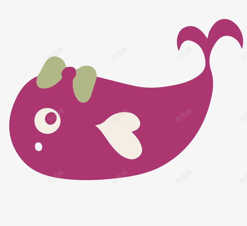 紫色的海豚png免抠素材_新图网 https://ixintu.com 动物 卡通动物 海洋 海豚 矢量素材 紫色的海豚