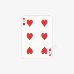 红桃六扑克牌矢量图素材