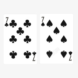 扑克花色黑桃七纸牌素材