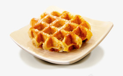 异国料理糖浆waffle饼高清图片