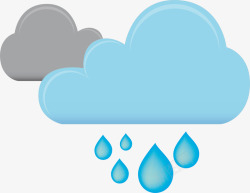 天气突变扁平化卡通蓝色云朵图图标高清图片