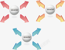 分散箭头分类标签素材