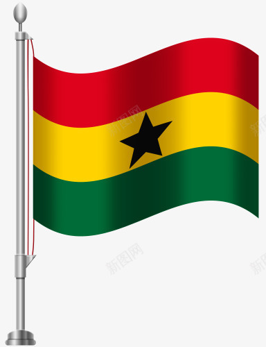 加纳国旗png免抠素材_新图网 https://ixintu.com 加纳 国旗 旗帜 星星 红黄绿