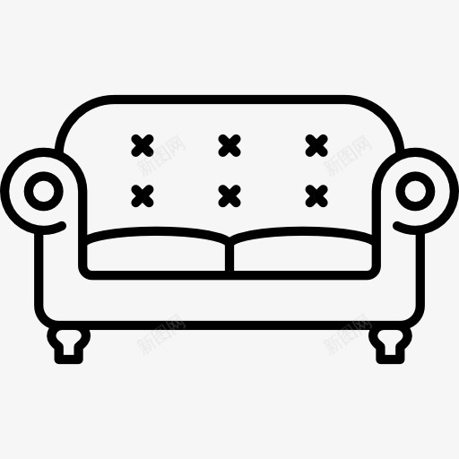 两座沙发图标png_新图网 https://ixintu.com 古董 复古 客厅 家具 建筑