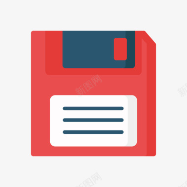红色文件保存图标图标