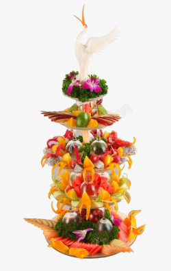水果造型设计水果多层造型天鹅高清图片