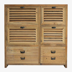 储物柜收纳柜复古造型实木柜子高清图片