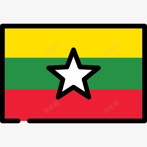 缅甸图标png_新图网 https://ixintu.com 世界 国家 旗帜 民族 缅甸