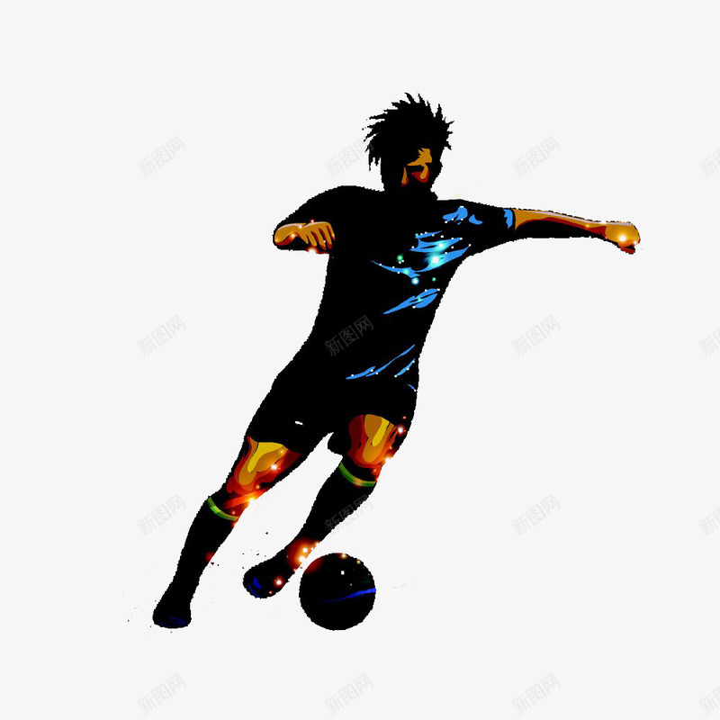 踢足球的卡通运动员png免抠素材_新图网 https://ixintu.com 球员 足球运动 足球运动员
