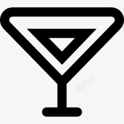 喝一杯饮料三角形的轮廓图标高清图片