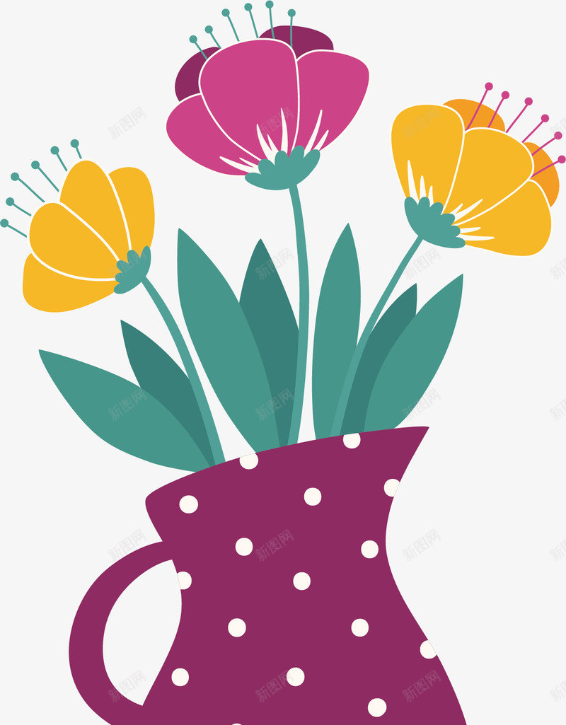 紫色花瓶花朵国外创意矢量图ai免抠素材_新图网 https://ixintu.com 创意 创意素材 国外 国外创意 国外素材 紫色 花朵 花瓶 矢量图